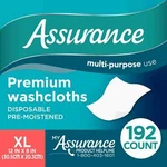 Assurance Premium Disposable Pre-moistened Washcloths, Extra Large (xl), 192 Ct. Fixed Price $34.75.
