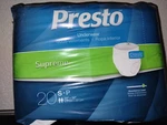 Presto Supreme Adult Underwear Disposable 20 Pack Size Small New. Fixed Price $10.00.