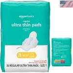 Amazon Basics Ultra Thin Feminine Pads 36 Count Flexi Wings 8 Hour Unscented. Fixed Price $9.99.