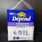 Vintage Depend Undergarments W/ Straps Elastic Leg Extra Absorbency 30 Ct. Fixed Price $49.99.