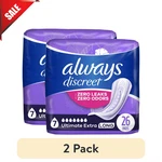 (2 Pack) Always Discreet Pads 26CT Ultimate Extra Long Postpartum Protection. Fixed Price $32.99.