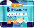 Because Discreet Maximum Adult Incontinence Underwear For Women, Large, 20 Ct. Fixed Price $23.99.
