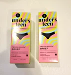 Nib 2X Unders Teen Black Period Underwear Regular Absorbency Briefs Fits Sz 10. Fixed Price $24.00.