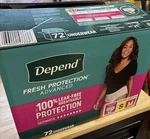 Depend Fresh Incontinence Underwear For Women Size S/m (00-16) 71 Count. Fixed Price $37.31.