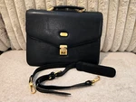 Jade Duck Authentic Italy Mens Black Leather Briefcase Doctor Shoulder Bag Rare.. Fixed Price $107.97.