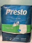 Presto Supreme Protective Underwear With Flexright, Xxl, White, Pack Of 12. Fixed Price $15.00.