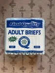 First Quality Disposable Latex Free Adult Briefs Large 12 Pack. Fixed Price $15.00.