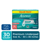 Assurance Unisex Premium Underpad For Adults, Xl Maximum Absorbency (30 Count). Fixed Price $24.74.
