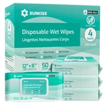 Sunkiss Trustplus Wet Wipes For Adult No Rinse, Extra Large 8 X12 Body Cleaning. Fixed Price $35.79.