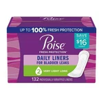 Poise Very Light Absorbency Long Incontinence Panty LINERS-132 Ct. (no Ship Ca). Fixed Price $32.99.