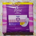 Poise Incontinence Pads Ultimate Absorbency Long Length Postpartum 45 Count. Fixed Price $18.99.