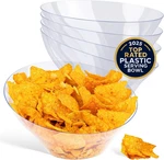 54OZ Clear Plastic Serving Bowls (4 Pack) Large Disposable Candy Dishes, Buffet. Fixed Price $13.79.