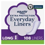 Equate Everyday Liners, Long, Unscented (108 Count). Fixed Price $9.40.
