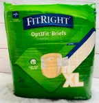 Medline Fitright Optifit Extra + Absorbency Xl Adult Briefs Unisex 20 Qty New. Fixed Price $14.95.