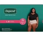 Depend Fit-flex Incontinence & Postpartum Underwear For Large Women 84 Count. Fixed Price $75.99.