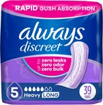 Always Discreet Adult Incontinence Pads For Women, Drier, 5 Drop Long Length, He. Fixed Price $32.13.