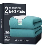 Bed Pads Washable Waterproof 34" 36" (pack 2) - 34X36, Teal. Fixed Price $15.00.