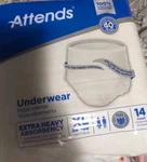 Attends Extra Large, Heavy Absorbency Adult Underwear Xl 14 Piece 58"-68. Fixed Price $8.10.