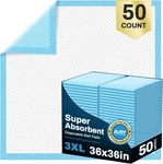 Aay Disposable Bed Pads 36" (50 Count) , Extra Large Heavy Duty Incontinen. Fixed Price $47.98.