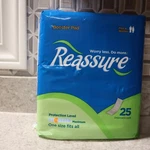Reassure Booster Pads 25 Ct. Maximum Protection Fits All New. Fixed Price $28.99.