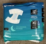 Sunkiss Trustplus Overnight Adult Diapers With Tabs, Unisex Disposable New 12 Ct. Fixed Price $22.94.