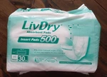Livdry Incontinence Pad Insert Absorbent Long Length Unisex And Women 30 Ct. Fixed Price $19.80.