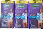 Depend Night Defense Adult Diapers Incontinence Underwear For Men 22CNT. 3PACK. Fixed Price $66.78.