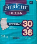 New Medline Fitright Ultra Absorbent Underpad 30X36" Sealed Lot Of 10. Fixed Price $14.39.