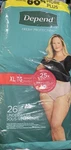 Depend For Women Incontinence Underwear Maximum Absorbency X-large Pack Of 26. Fixed Price $15.00.