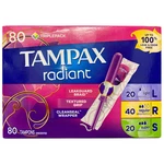 Tampax Radiant Tampons Trio Pack, Unscented, 80 Ct. Fixed Price $16.99.