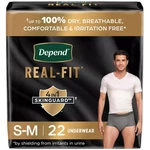 Depend Real Fit Incontinence Underwear For Men Small Medium 22 Count Grey. Fixed Price $24.99.