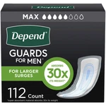 Depend Incontinence Guards For Men, Maximum Absorbency, 112 Ct.. Fixed Price $36.97.