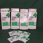 Sting Kill 8 Disposable Wipes Instantly Relieves Pain & Itch 4 Box Pack. Fixed Price $16.00.