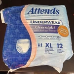 Attends Disposable Underwear X-large Overnight Heavy 12 Count 2011 Style. *read. Fixed Price $34.95.