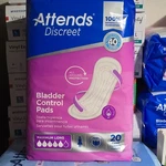Attends Discreet Bladder Control Pads Maximum Long Women White 20 Count. Fixed Price $5.00.