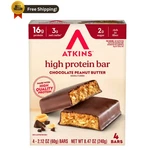 Atkins High Protein Bars, Chocolate Peanut Butter Flavored, 4 Count. Fixed Price $5.13.