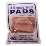Western Pacific Trading Bronze Wool Pads, Fine Grade - Pack Of 3. Fixed Price $18.05.
