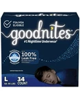 Goodnites Boys Nighttime Bedwetting Underwear L 34 Count. Fixed Price $27.99.