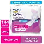 Equate Options Incontinence Pads For Women, Maximum, Long, 144 Count. Fixed Price $31.86.