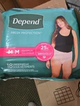 Depend Female Underwear Medium 2 Pk 18 Each New. Fixed Price $15.00.