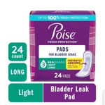 Poise Light Absorbency Incontinence Pads Long Length Bladder Control 24 Count. Fixed Price $6.25.