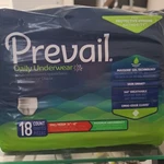 Prevail Daily Underwear Maxsorb Gel Technology Small / Medium 34"- 46" 18 Count. Fixed Price $16.50.