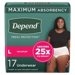 Depend Disposable Underwear Female Large Maximum 34 Ct. Fixed Price $48.72.